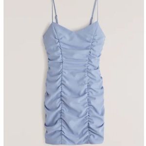 Abercrombie Ruched Mini Dress Light Blue